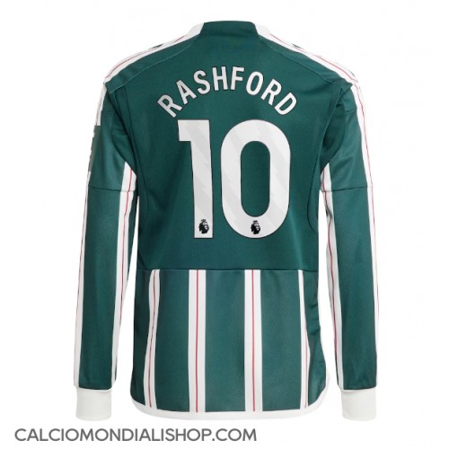 Maglie da calcio Manchester United Marcus Rashford #10 Seconda Maglia 2023-24 Manica Lunga